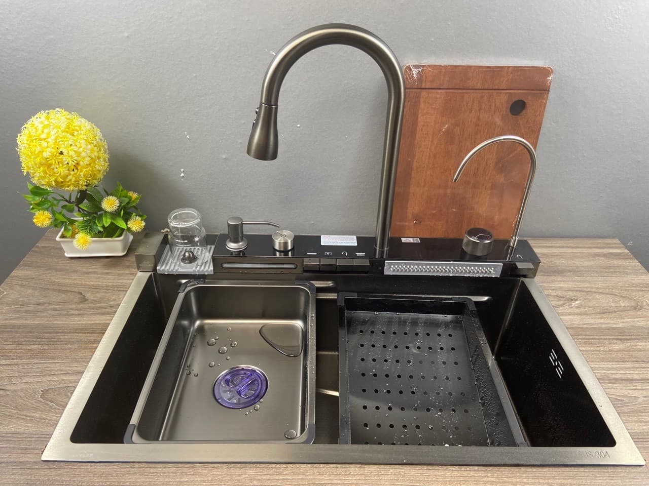 Bộ chậu điện từ 5 phím led kèm phụ kiện